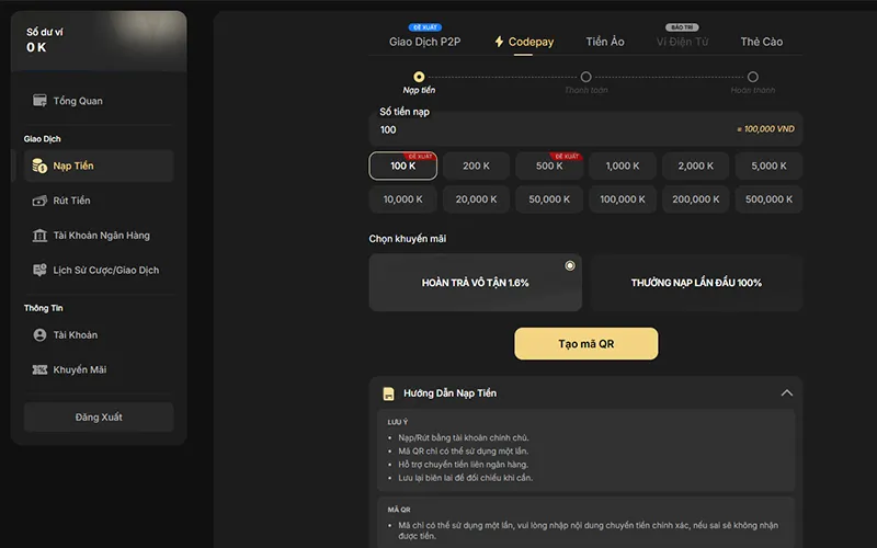 BUBET 11 Hệ thống thanh toán BUBET