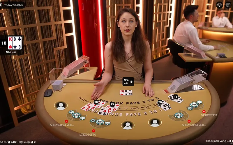 CASINO 2 Giao diện chơi Blackjack tại Casino BUBET có tính năng cược theo